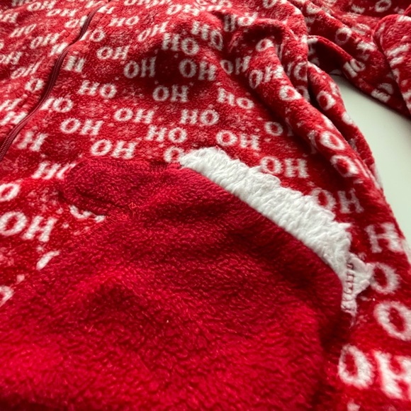 Festive Red 'Ho Ho Ho' Hooded Onesie/Jumpsuit Size Medium - Picture 3 of 7